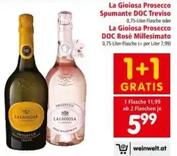 Interspar La Gioiosa Prosecco Spumante DOC Treviso oder La Gioiosa Prosecco DOC Rosé Millesimato Angebot