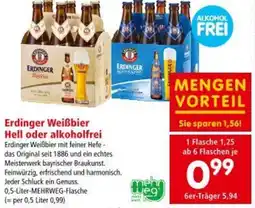Interspar Erdinger Weißbier Hell oder alkoholfrei Angebot