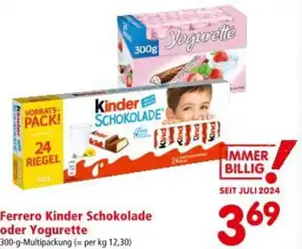 Interspar Ferrero Kinder Schokolade oder Yogurette Angebot