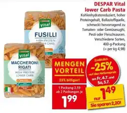 Interspar DESPAR Vital lower Carb Pasta Angebot
