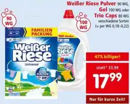 Interspar Weißer Riese Pulver 90 WG, Gel 100 WG oder Trio Caps 80 WG Angebot