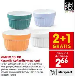 Interspar SIMPEX COLOR Keramik-Auflaufformen rund Angebot