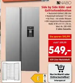 Interspar Side by Side Kühl- und Gefrierkombination Angebot