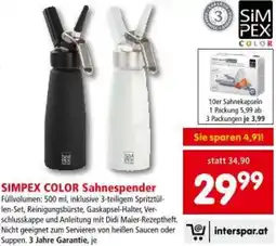 Interspar SIMPEX COLOR Sahnespender Angebot