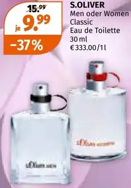 Müller S.OLIVER Men oder Women Classic Eau de Toilette Angebot