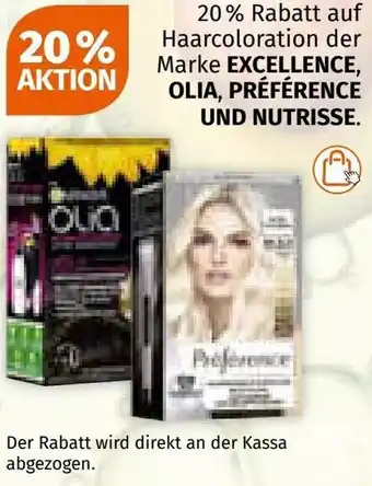Müller auf Haarcoloration der Marke EXCELLENCE, OLIA, PRÉFÉRENCE UND NUTRISSE. Angebot