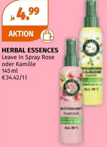 Müller HERBAL ESSENCES Leave In Spray Rose oder Kamille Angebot