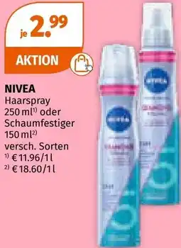 Müller NIVEA Haarspray oder Schaumfestiger Angebot