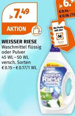 Müller WEISSER RIESE Waschmittel flüssig oder Pulver Angebot