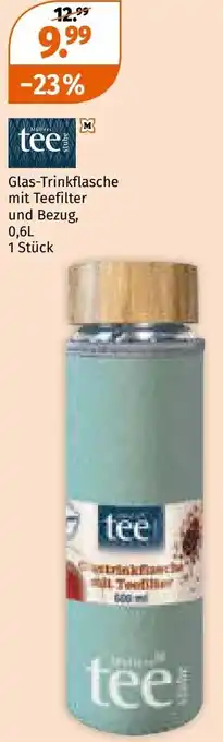 Müller tee Glas-Trinkflasche mit Teefilter und Bezug Angebot