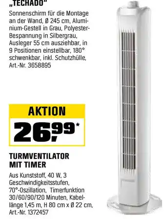 OBI Turmventilator mit timer Angebot