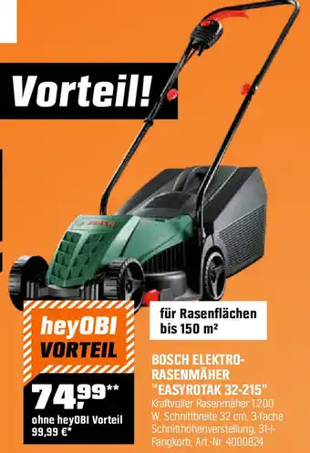 OBI Bosch elektro- rasenmäher easyrotak 32-215 Angebot