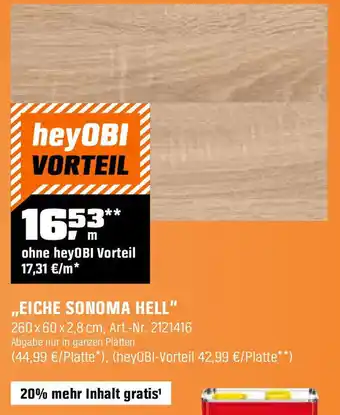 OBI Eiche sonoma hell Angebot