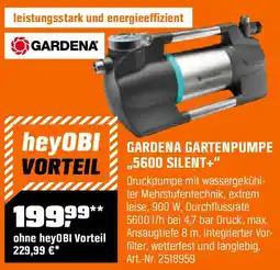 OBI Gardena gardena gartenpumpe 5600 silent+ Angebot