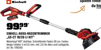 OBI Einhell akku-rasentrimmer ge-ct 18/28 li kit Angebot