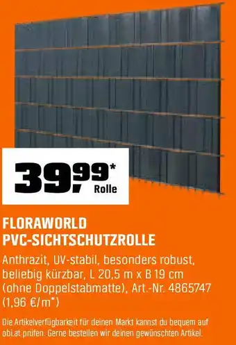 OBI Floraworld pvc-sichtschutzrolle Angebot