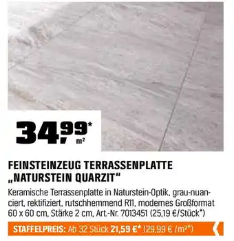 OBI Feinsteinzeug terrassenplatte naturstein quarzit Angebot