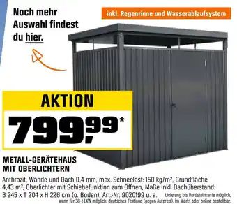OBI Metall-gerätehaus mit oberlichtern Angebot