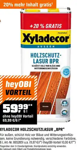 OBI Xyladecor holzschutzlasur bpr Angebot