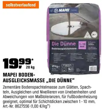 OBI Mapei boden ausgleichsmasse die dünne Angebot