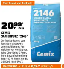 OBI Cemix sanierputz 2146 Angebot