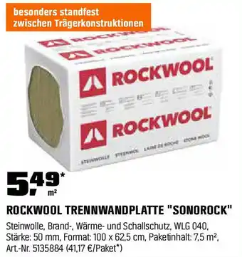 OBI Rockwool trennwandplatte sonorock Angebot