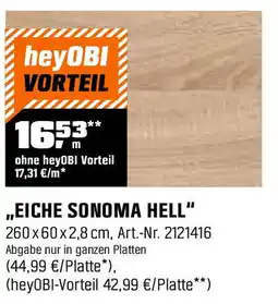 OBI Eiche sonoma hell Angebot