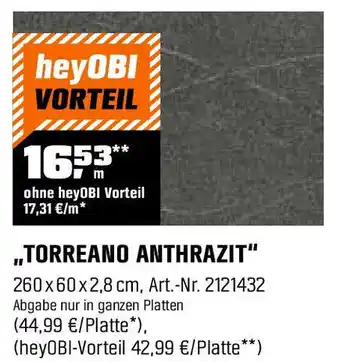 OBI Torreano anthrazit Angebot