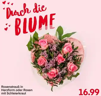 MPreis Rosenstrauß In Herzform Oder Rosen Mit Schleierkraut Angebot
