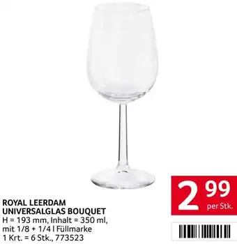 Transgourmet Royal leerdam universalglas bouquet Angebot