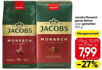Eurospar Jacobs Monarch ganze Bohne oder gemahlen Angebot