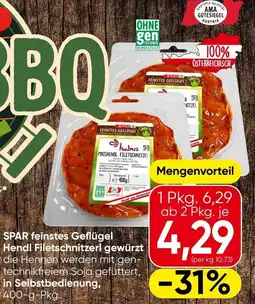 Eurospar SPAR feinstes Geflügel Hendl Filetschnitzerl gewürzt Angebot
