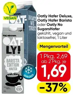 Eurospar Oatly hafer deluxe, oatly hafer barista oder oatly no sugarshafer Angebot