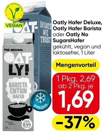 Eurospar Oatly hafer deluxe, oatly hafer barista oder oatly no sugarshafer Angebot
