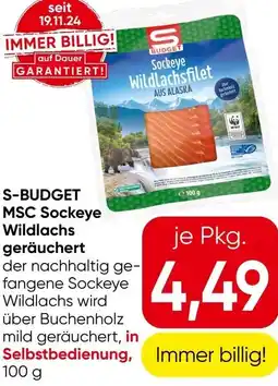 Eurospar S-BUDGET MSC Sockeye Wildlachs geräuchert Angebot