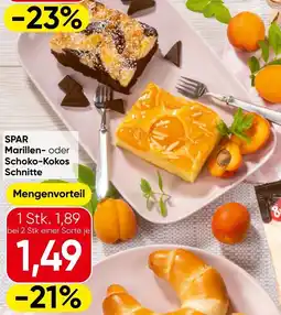 Eurospar SPAR Marillen- oder Schoko-Kokos Schnitte Angebot