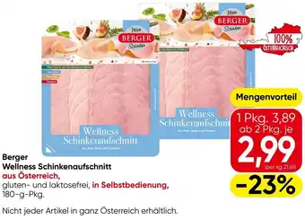 Eurospar Berger Wellness Schinkenaufschnitt Angebot