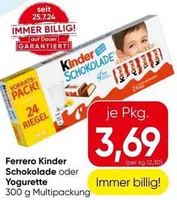 Eurospar Ferrero Kinder Schokolade oder Yogurette Angebot