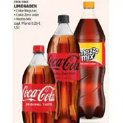 Hofer Limonaden Coke Regular, Coke Zero oder Mezzo Mix HOFER Angebot