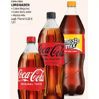 Hofer Limonaden Coke Regular, Coke Zero oder Mezzo Mix HOFER Angebot