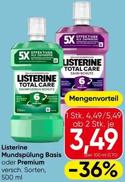 Eurospar Listerine Mundspülung Basis oder Premium Angebot