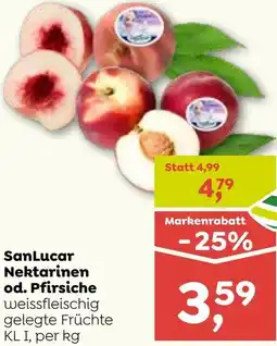 ADEG SanLucar Nektarinen od. Pfirsiche Angebot