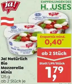 ADEG Ja! Natürlich Bio Mozzarella Minis Angebot