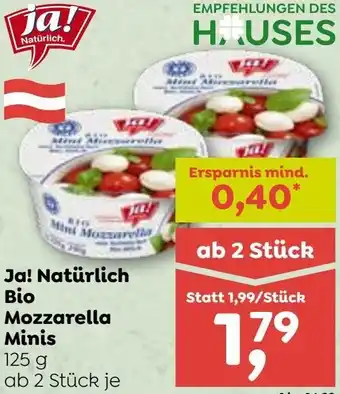 ADEG Ja! Natürlich Bio Mozzarella Minis Angebot