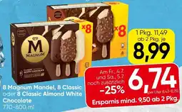Spar 8 Magnum Mandel, 8 Classic oder 8 Classic Almond White Chocolate Angebot