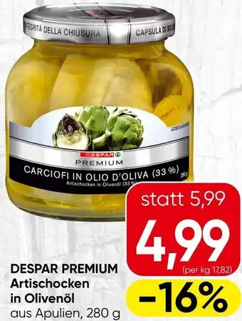 Spar DESPAR PREMIUM Artischocken in Olivenöl Angebot