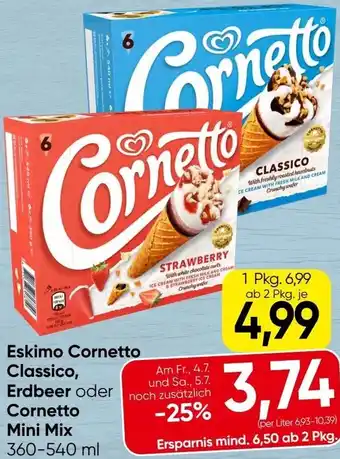Spar Eskimo Cornetto Classico, Erdbeer oder Cornetto Mini Mix Angebot