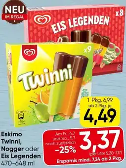 Spar Eskimo Twinni, Nogger oder Eis Legenden Angebot