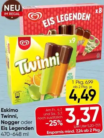 Spar Eskimo Twinni, Nogger oder Eis Legenden Angebot