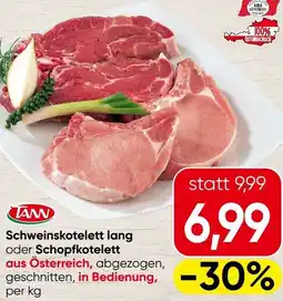 Spar Schweinskotelett lang oder Schopfkotelett Angebot